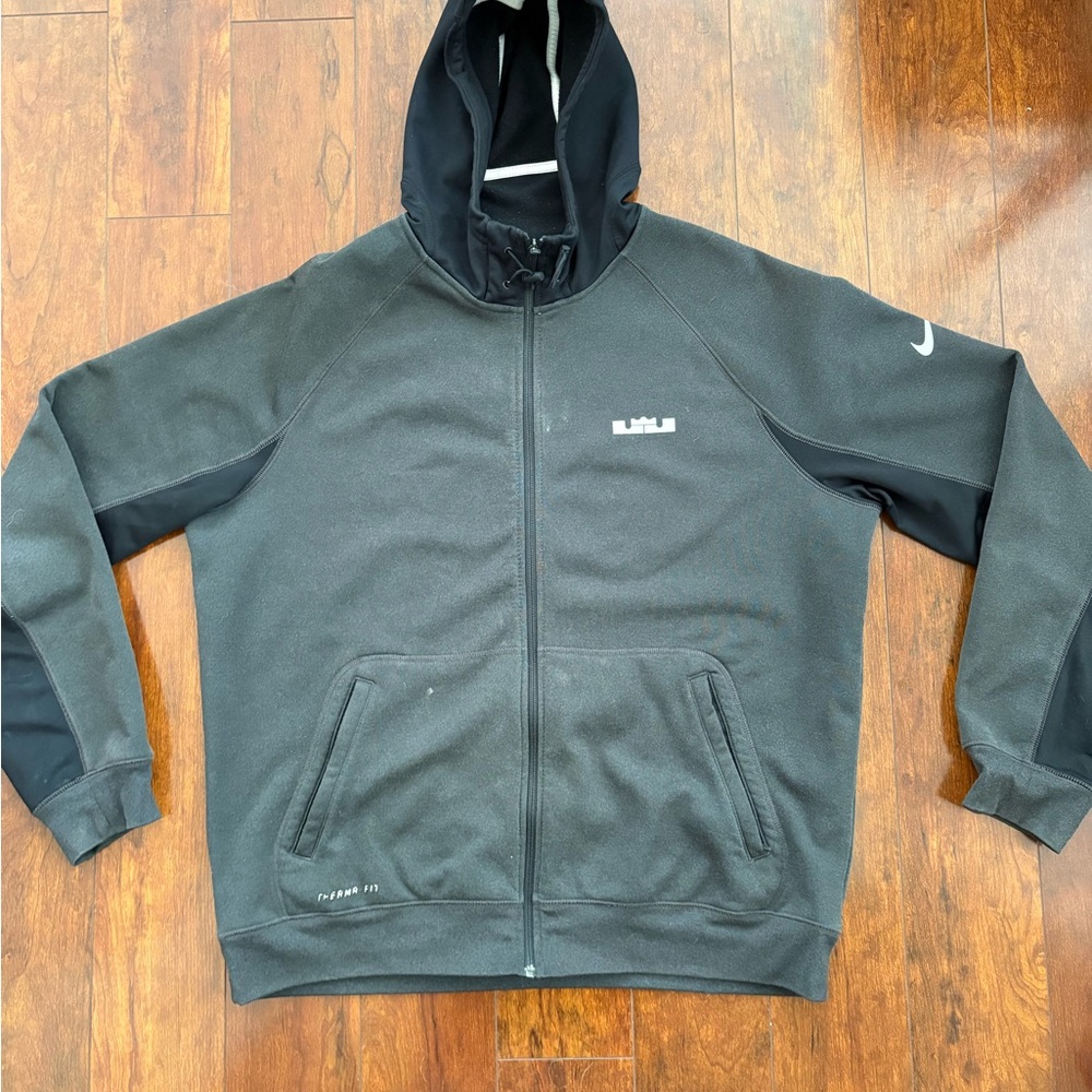 Nike Lebron James Men's Black Zip Up Hoodie Sweater (Old Logo)